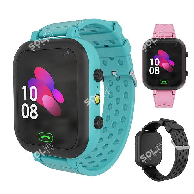 Smart Wristwatch with Russian Design 3D model image 1