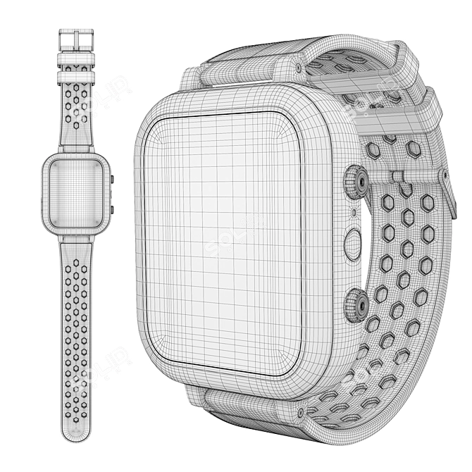 Smart Wristwatch with Russian Design 3D model image 4