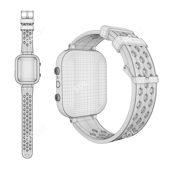 Smart Wristwatch with Russian Design 3D model image 5