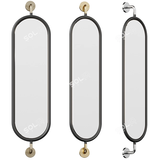 Pivoting Metal Wall Mirror 3D model image 1