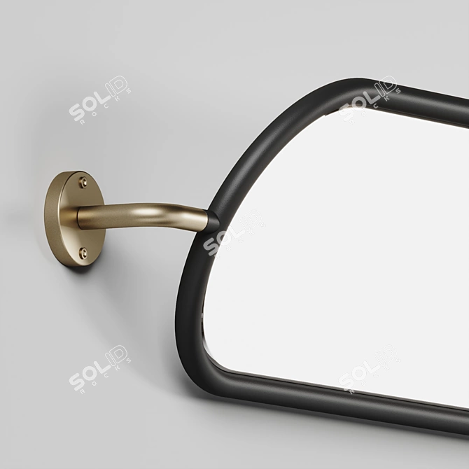 Pivoting Metal Wall Mirror 3D model image 2