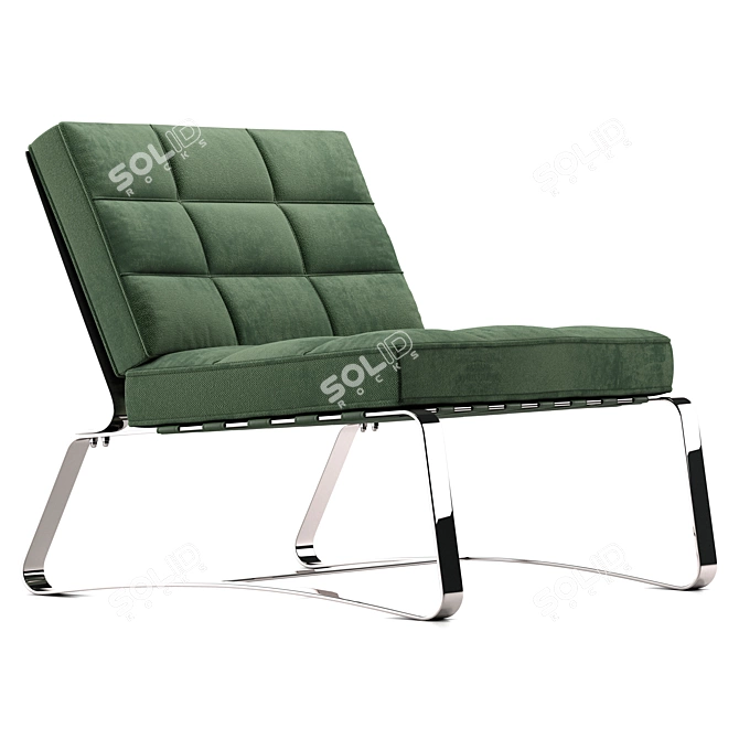 Luxury Minotti Delaunay Quilt Armchair 3D model image 1