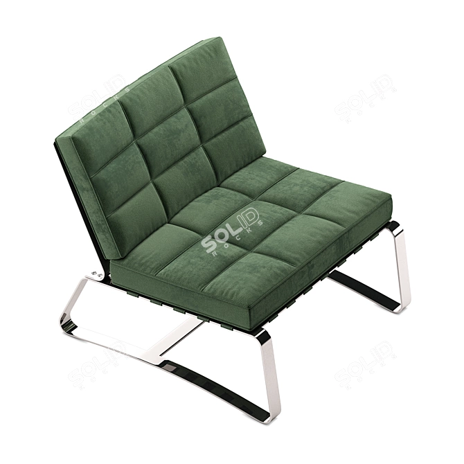 Luxury Minotti Delaunay Quilt Armchair 3D model image 3