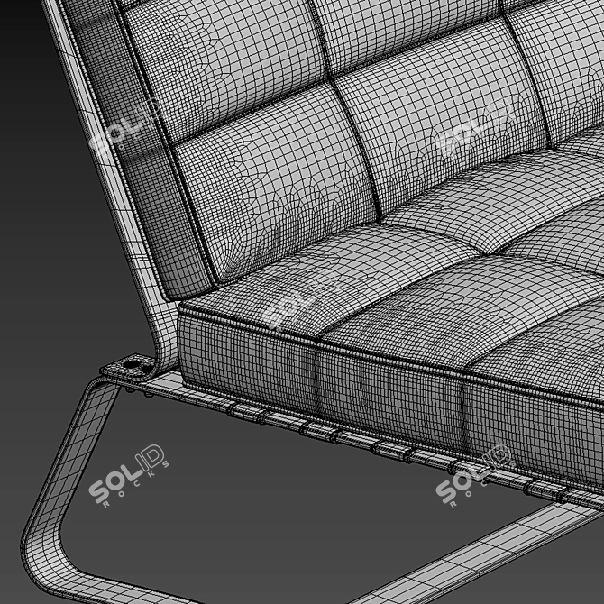 Luxury Minotti Delaunay Quilt Armchair 3D model image 5