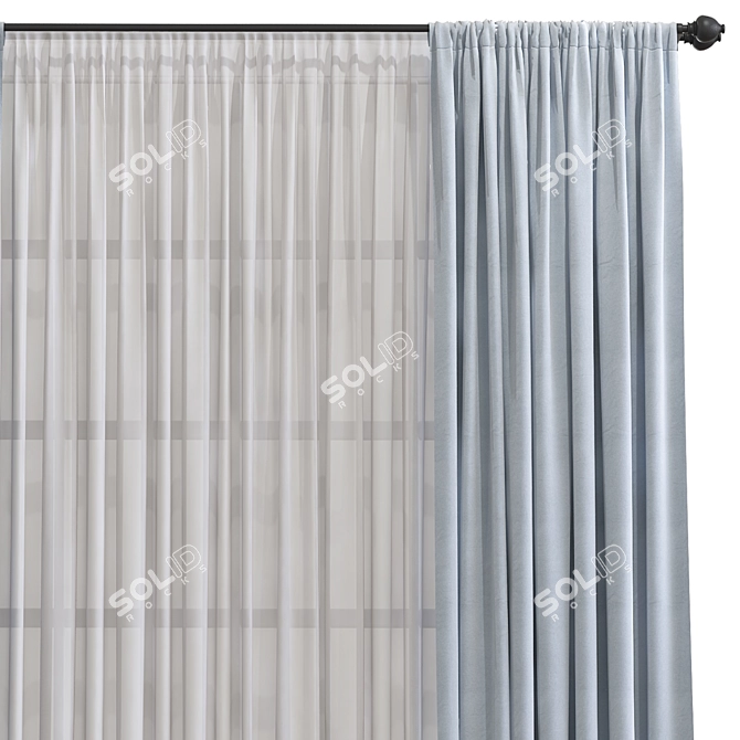 Origami Draped Curtain Design 3D model image 3