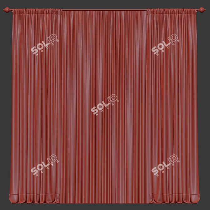 Origami Draped Curtain Design 3D model image 4