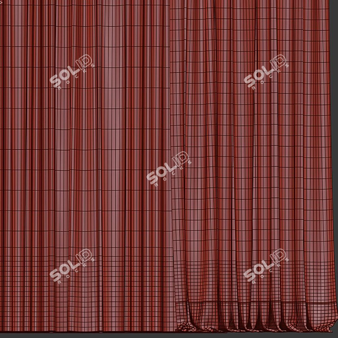 Origami Draped Curtain Design 3D model image 5