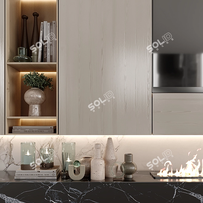 Premium TV Wall 03 Design 3D model image 3