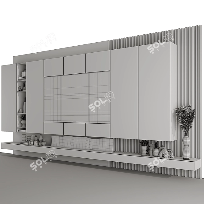 Premium TV Wall 03 Design 3D model image 5
