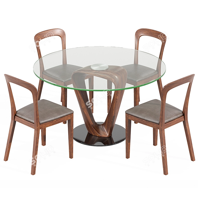 Mobius Round Glass Table 3D model image 2