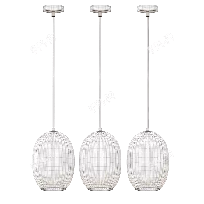 Elegant Dori Pendant Light 3D model image 2