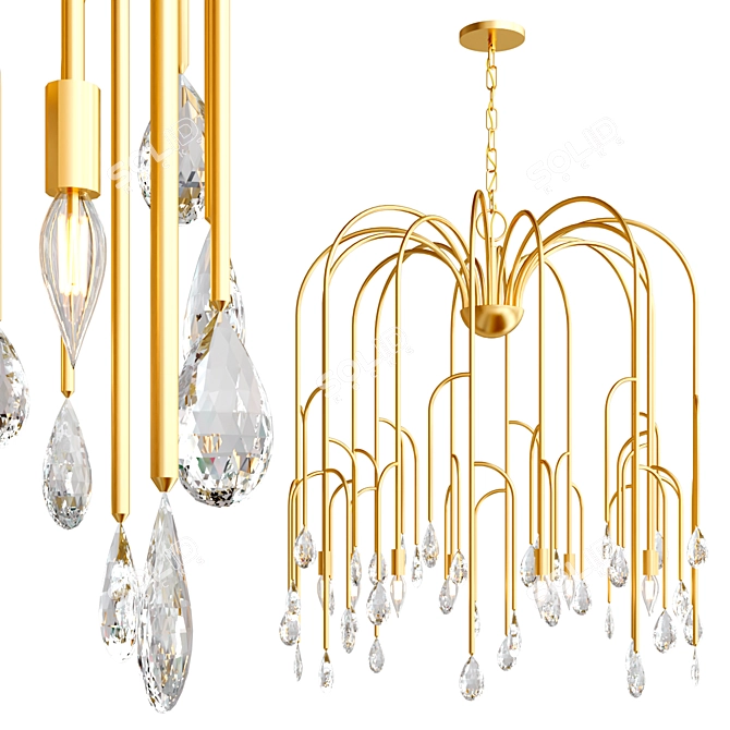 Elegant Anholt 8-Light Chandelier 3D model image 1