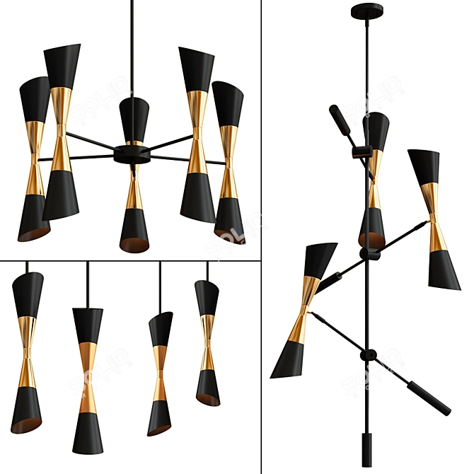 Emlen Pendant and Chandeliers Collection 3D model image 1