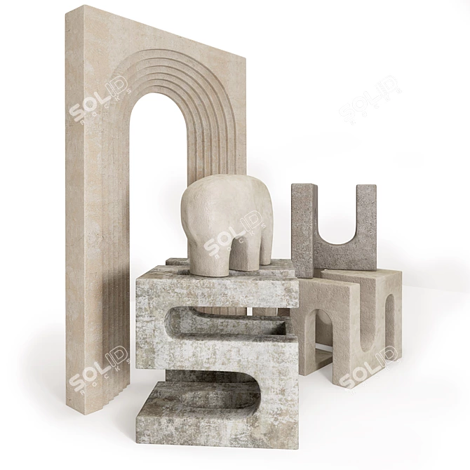  Architectural Style Sculpture Set 3D model image 2