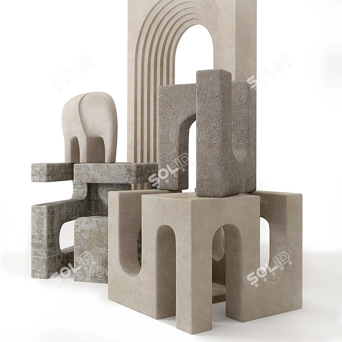  Architectural Style Sculpture Set 3D model image 3