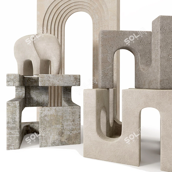  Architectural Style Sculpture Set 3D model image 4