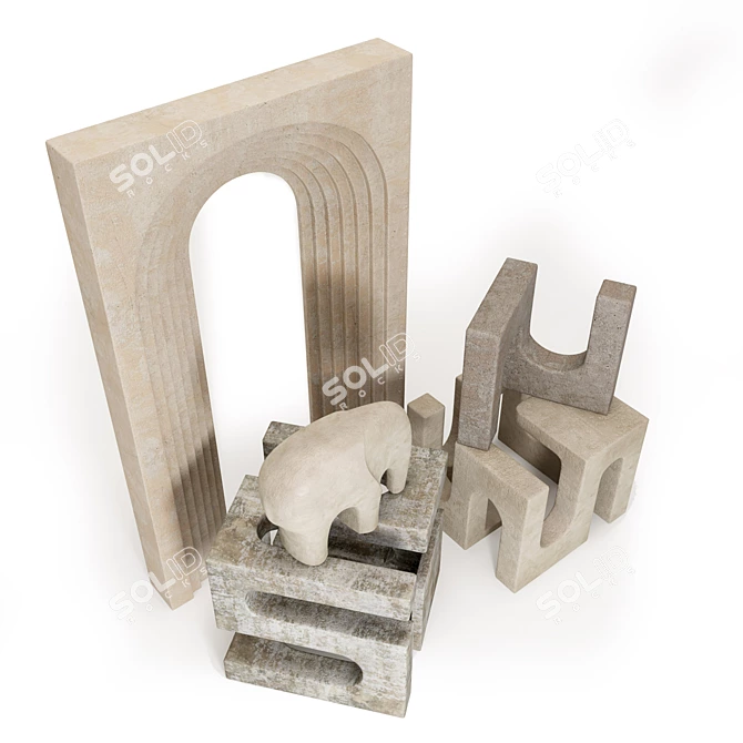  Architectural Style Sculpture Set 3D model image 5