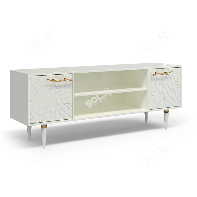 Leaves Classic Gold TV Stand 3D model image 2