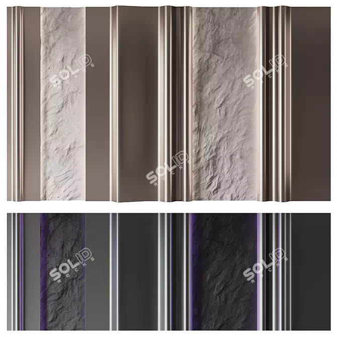 Decorative Wall Panels 5x3m 3D model image 1