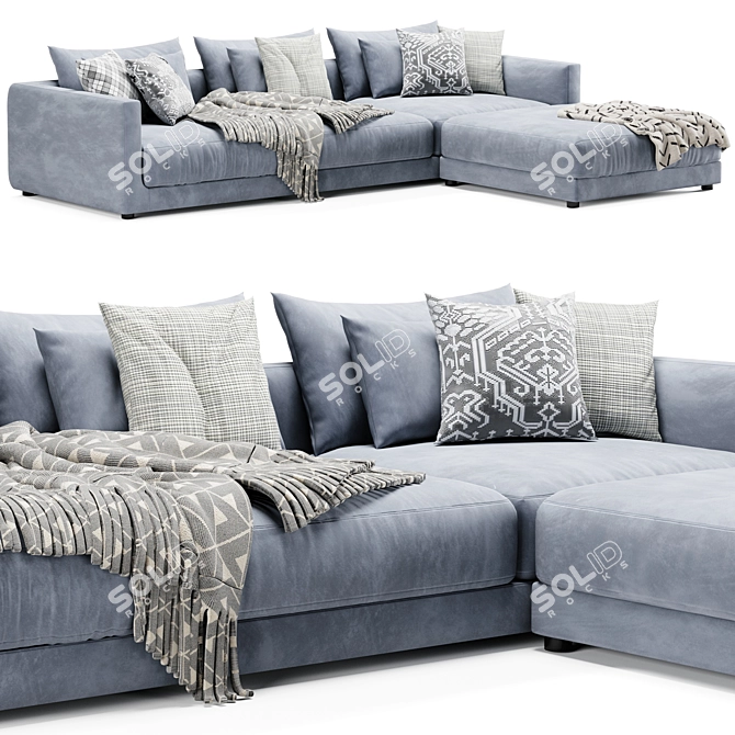 Modern Poliform Bristol Ottoman Set 3D model image 4