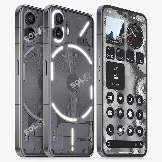 Sleek Phone 3D Model Kit 3D model image 1