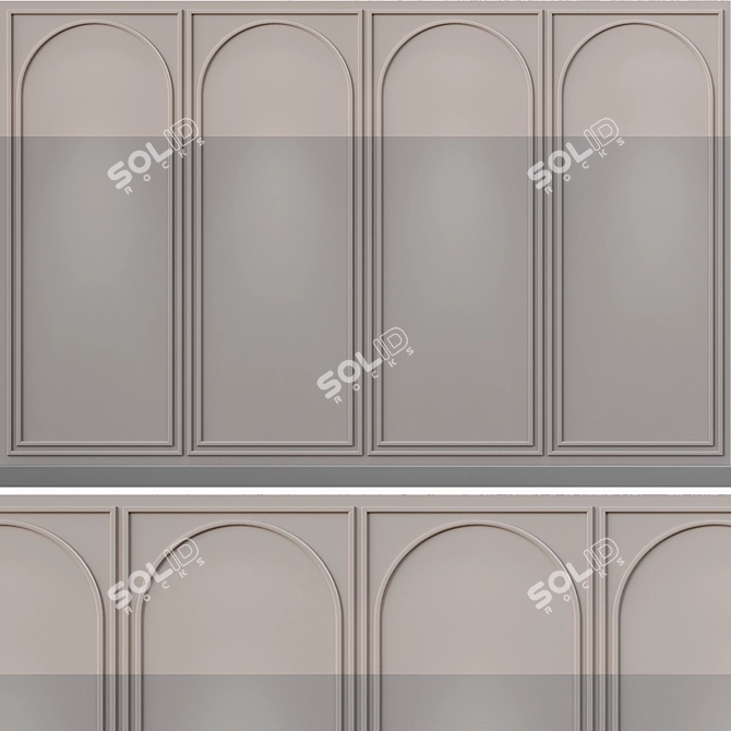 Smooth Wall Molding Accentuate Elegance 3D model image 1