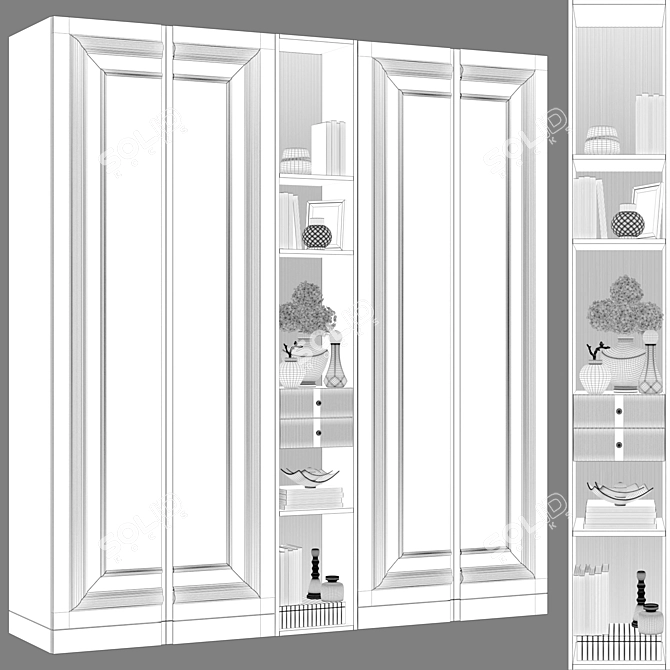 Neo-Classical Modular Cabinet 3D model image 3
