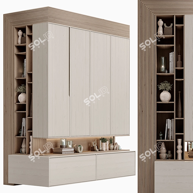 Modern Wardrobe 3D Model Kit 3D model image 1