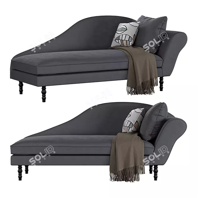 Luxurious Velvet Sofa with Décor 3D model image 3