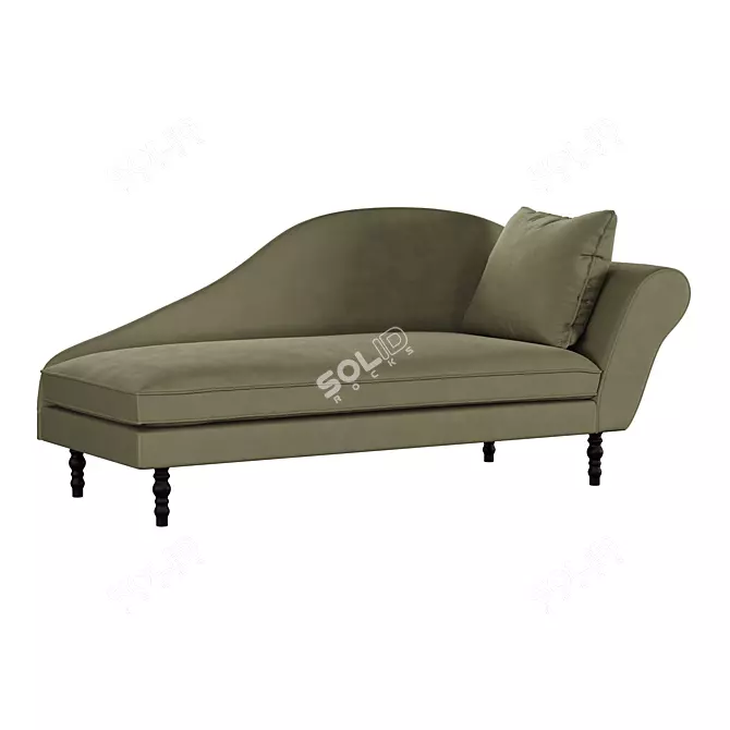 Luxurious Velvet Sofa with Décor 3D model image 6