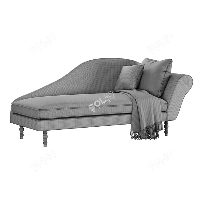 Luxurious Velvet Sofa with Décor 3D model image 7