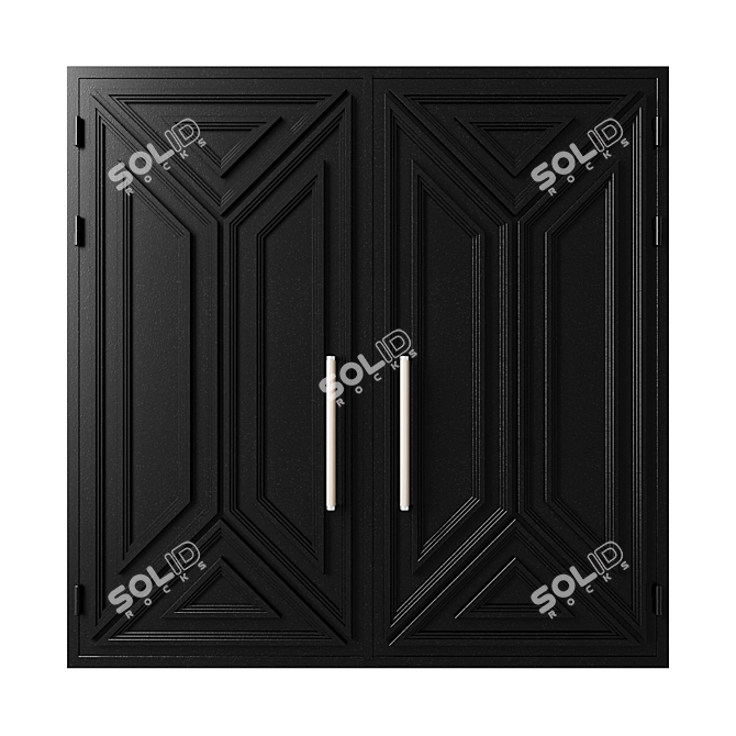 Modern Black Gate 3D Model 3D model image 3