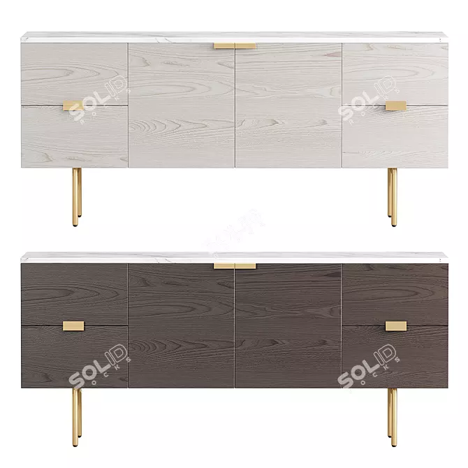  Modern Delphine Buffet in Gray 3D model image 2