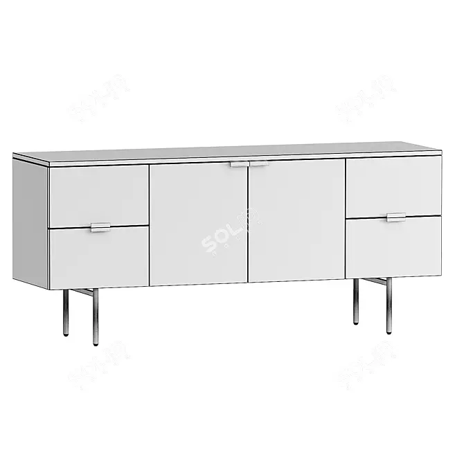  Modern Delphine Buffet in Gray 3D model image 3