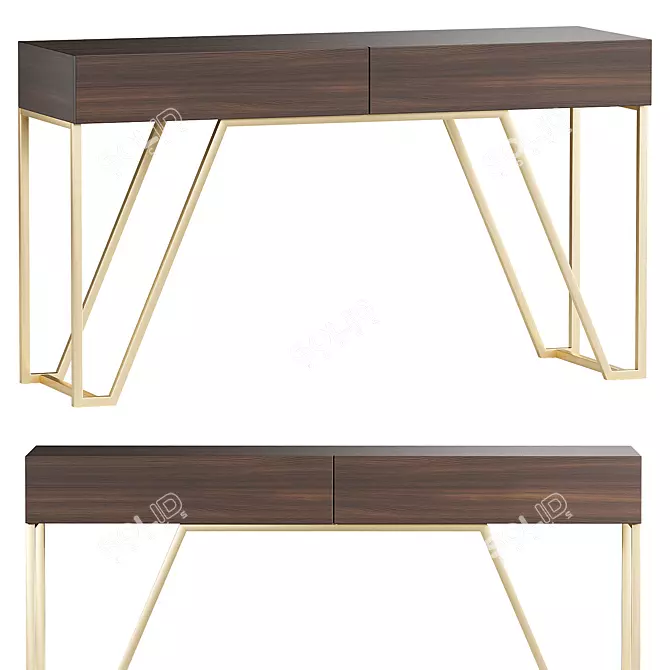 Modern Chic Wooden Console Table 3D model image 1