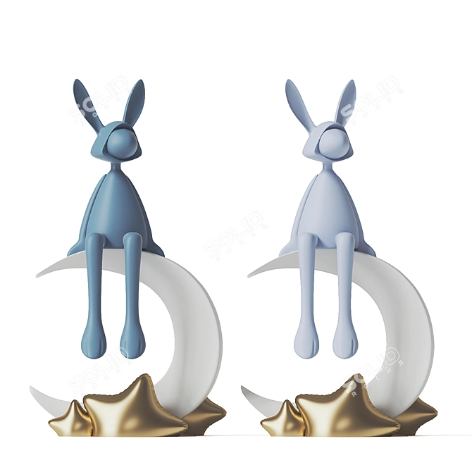 Charming Rabbit 3D Model 3D model image 1