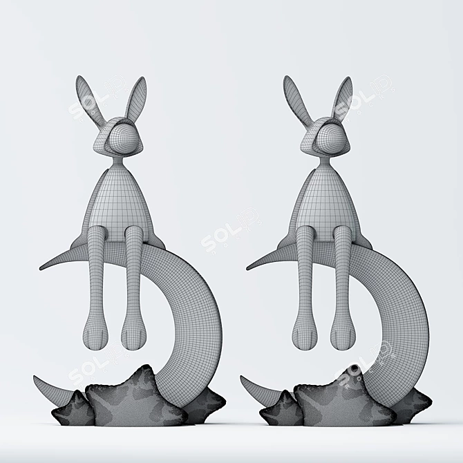 Charming Rabbit 3D Model 3D model image 2