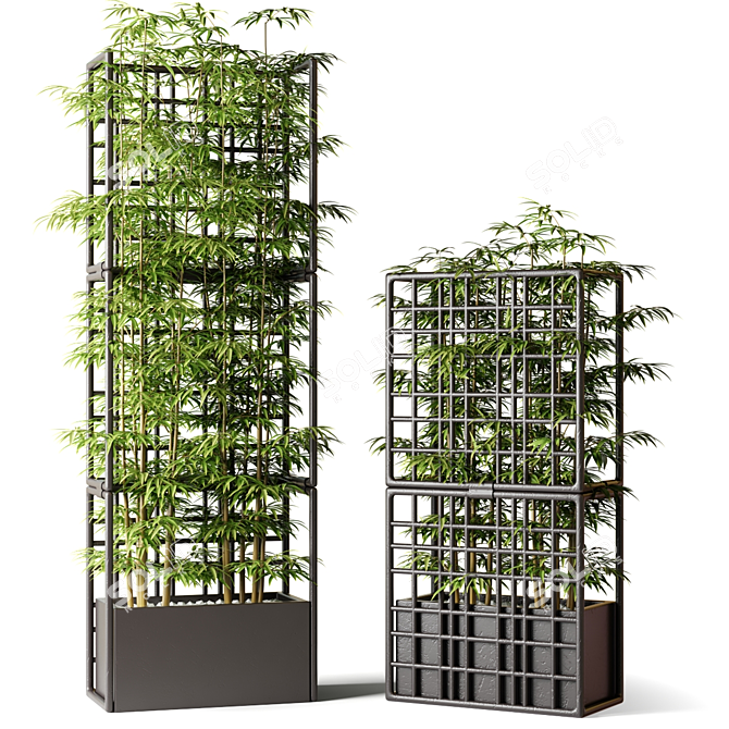 Title: Bamboo Mesh Room Divider 3D model image 1