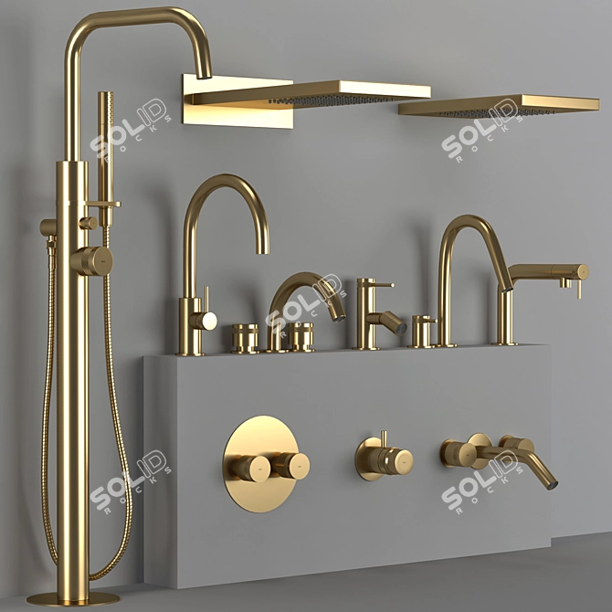 Industrial Bathroom Faucet - Modern Design 3D model image 2