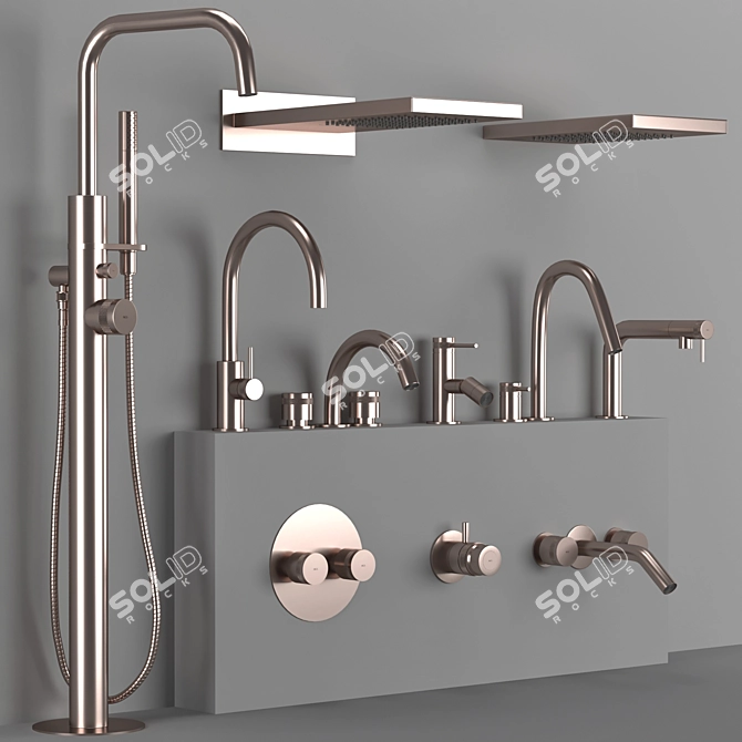 Industrial Bathroom Faucet - Modern Design 3D model image 3