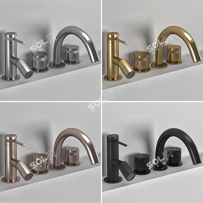 Industrial Bathroom Faucet - Modern Design 3D model image 5