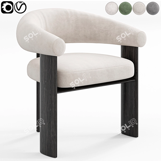 Sleek Bracci Chair 2015 Design 3D model image 1