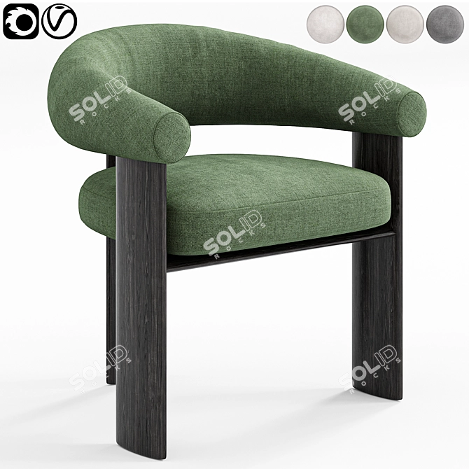 Sleek Bracci Chair 2015 Design 3D model image 4