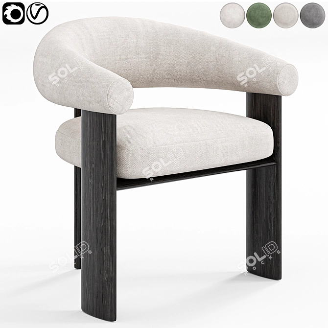 Sleek Bracci Chair 2015 Design 3D model image 5