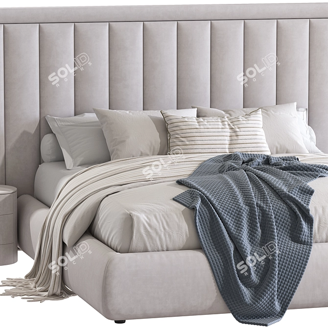 Elegant Elise Double Bed Frame 3D model image 3