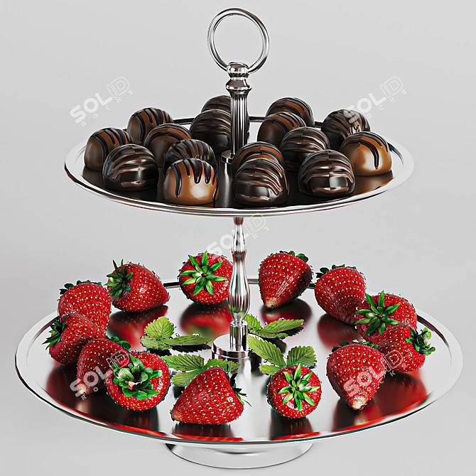 Strawberry & Chocolate 3D Model 3D model image 2