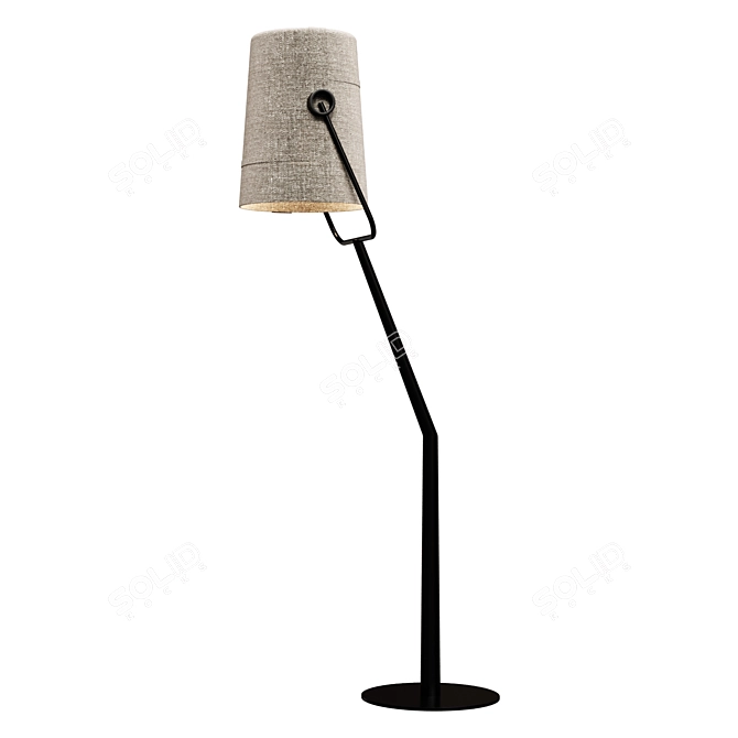 Designer Floor Lamp Diesel Fork Gray 3D model image 1