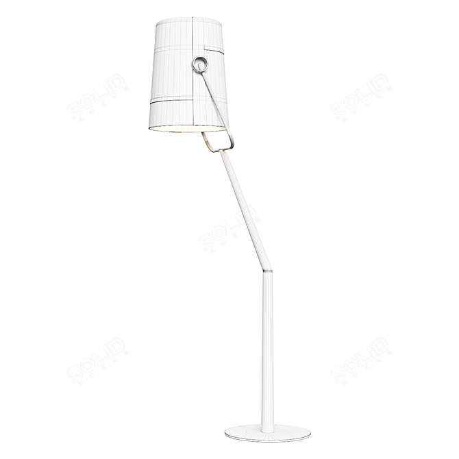 Designer Floor Lamp Diesel Fork Gray 3D model image 2