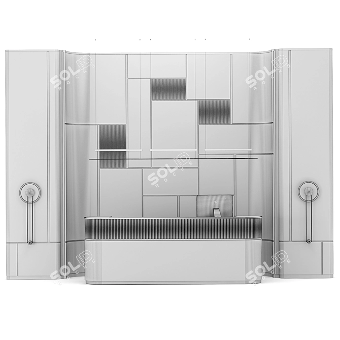 Elegant Reception Desk Organizer 3D model image 5