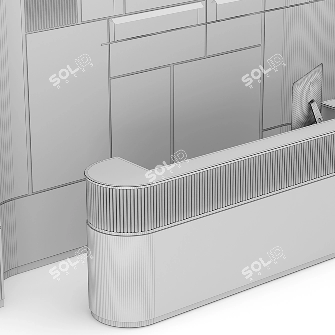 Elegant Reception Desk Organizer 3D model image 6